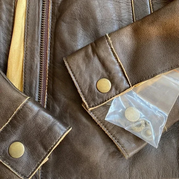 Whet‎ Blu Brown Leather Jacket EUC